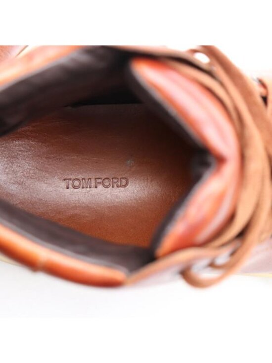 Tom Ford Russell Men\'s Size 11.5 Brown Leather High Top Casual Sneakers Lace Up main image 4
